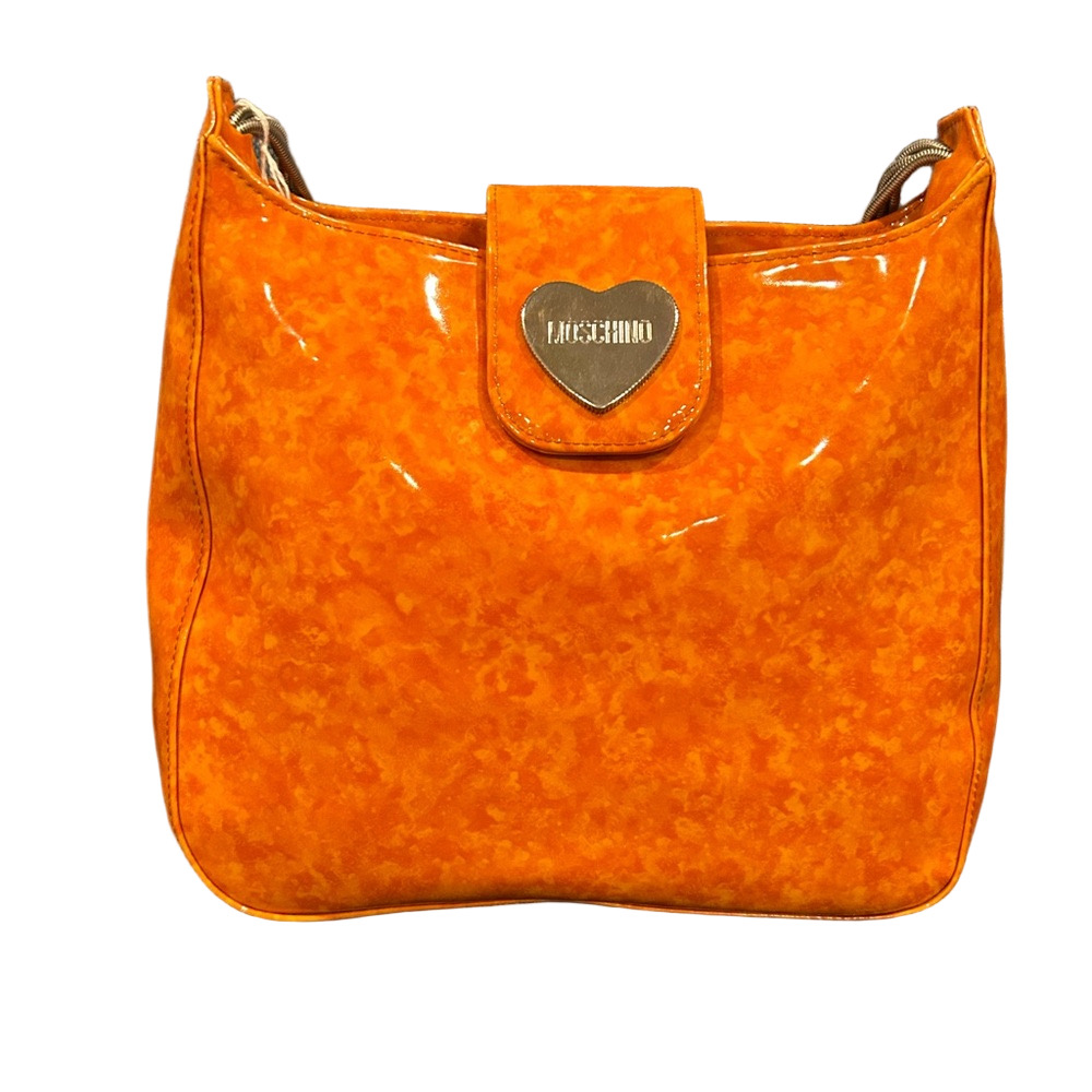 Moschino Patent Orange Shoulder Bag
